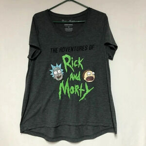 Rick & Morty Adult Swim Graphic Dark Grey T-shirt Unisex